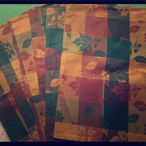 6 Autumn Fall Leaf Table Placemats 100% Cotton
